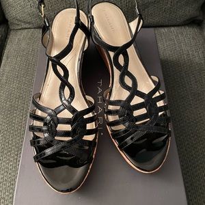 Tahari Black Patent Wedge Size 11